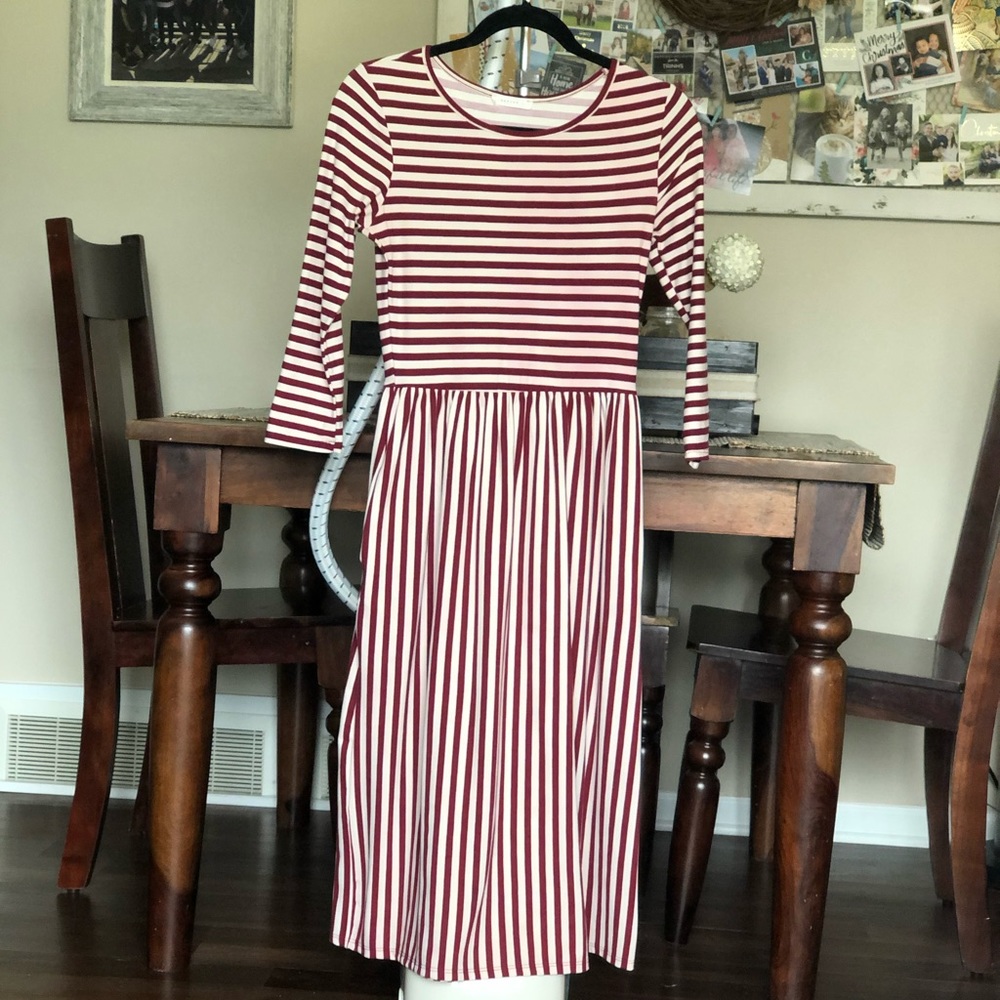 Reborn - A-Line Stripped Dress w/ Pockets - Sz. S